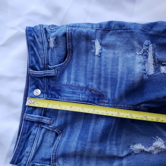 American Eagle Stretch Super High Rise Jegging Jeans Distressed Ripped 2 Short - Picture 9 of 12